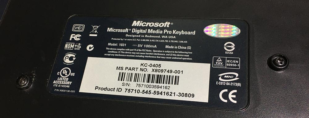 Microsoft Digital Media Pro Keyboard KC-0405
