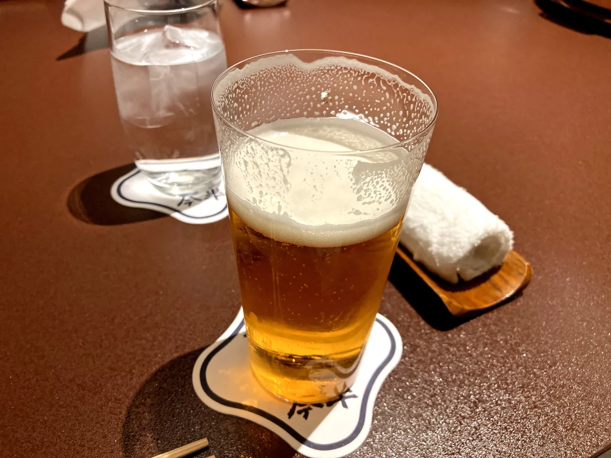 高級店で飲むビールが美味しいです。