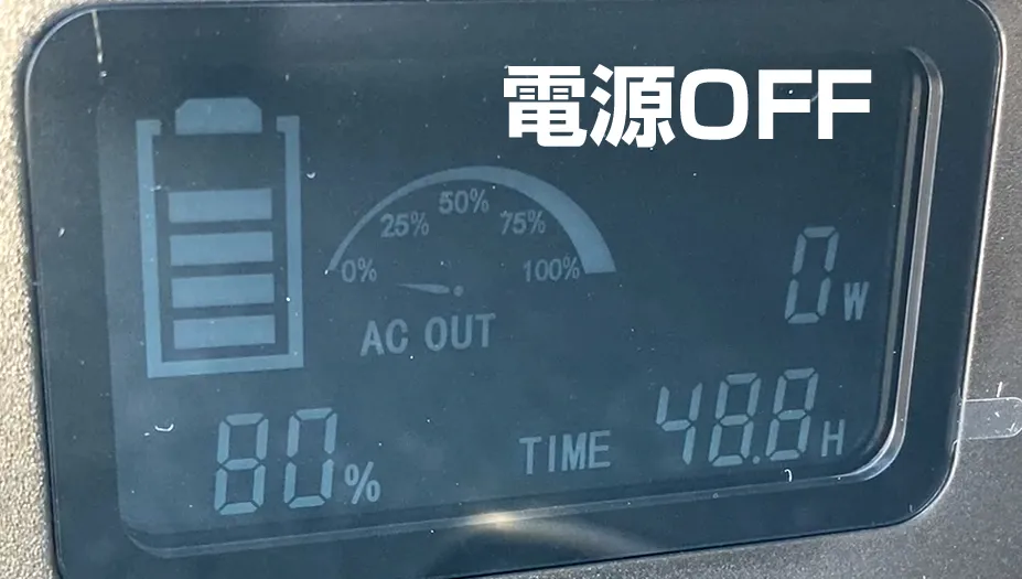 電源OFF時は0ワット